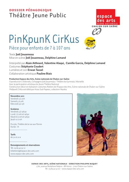 Dossier pédagogique PinKpunK CirKus - Espace des Arts