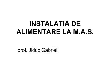 INSTALATIA DE ALIMENTARE LA MAS- Constructie - autoleonida