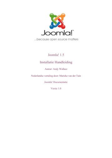 Joomla! 1.5 Installatie Handleiding - Joomla! Help