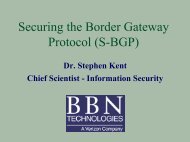 Securing the Border Gateway Protocol (S-BGP) - ARIN