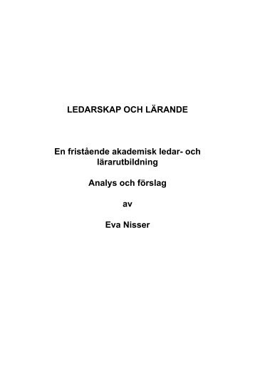 Läs hela studien (PDF) - Ledarskap och lärande