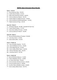 NEFRC Open Dressage Show Results