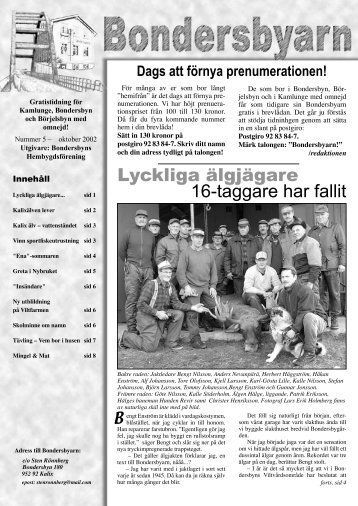 Nummer 5 Oktober 2002 - Bondersbyn