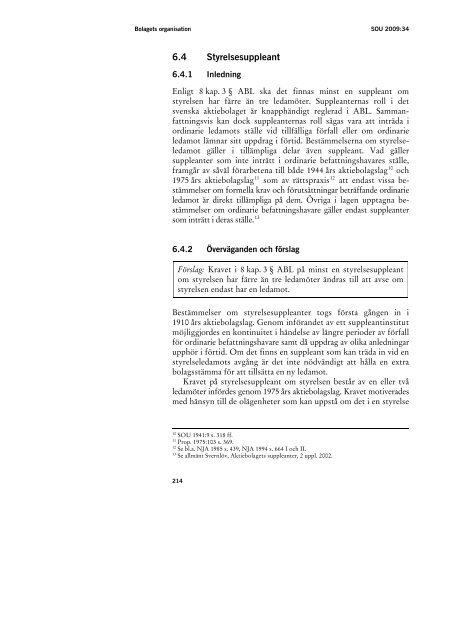 Förenklingar i aktiebolagslagen m.m., SOU 2009:34 - Regeringen