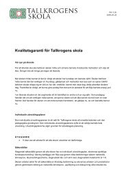 Kvalitetsgaranti för Tallkrogens skola