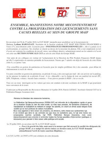 Tract MAIF Site UD - La cgt