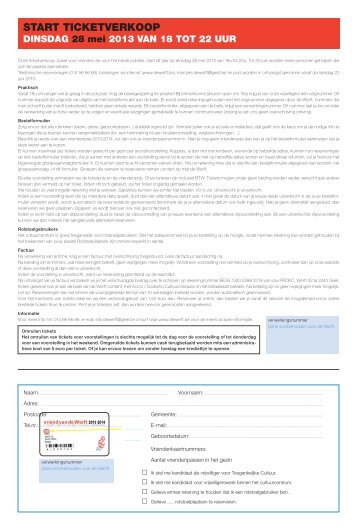 reservatiefiche (pdf) - Cultuurcentrum de Werft