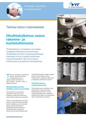 Ohuthietutkimus osana rakenne - VTT Expert Services Oy