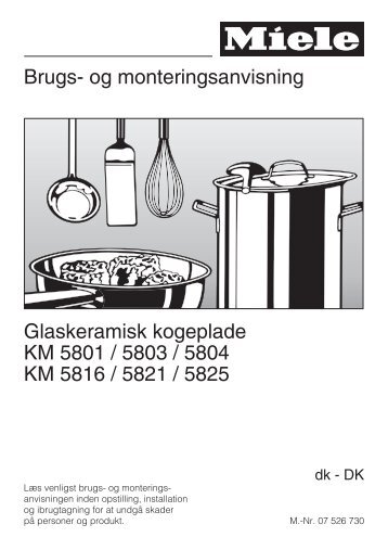 Brugs- og monteringsanvisning Glaskeramisk ... - Hvidt & Frit
