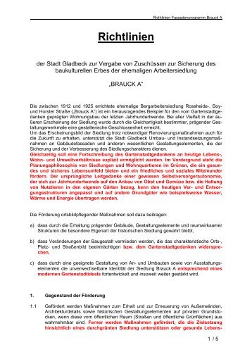 Fassadenprogramm „Brauck A“ (pdf; mit grünen ... - Grüne Gladbeck