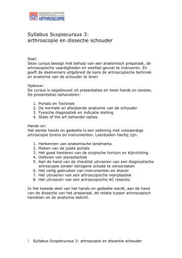 Syllabus Schouderscopie downloaden. - Nederlandse Vereniging ...