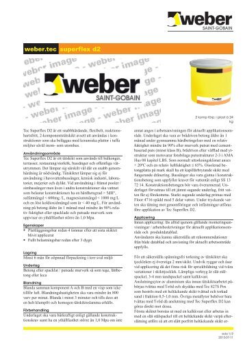 Produktdatablad (pdf) weber.tec superflex d2