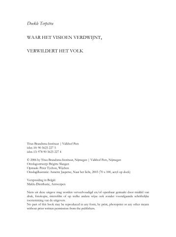 Waar het visioen verdwijnt, verwildert het volk - Titus Brandsma ...