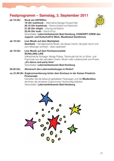 Festprogramm – Sonntag, 4. September 2011 - Laternenfest