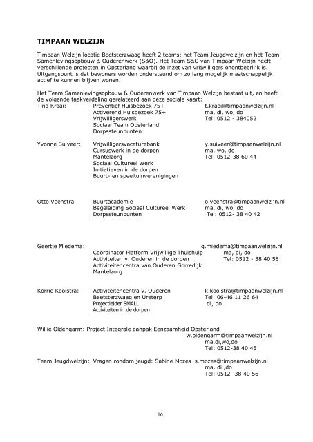 Sociale Kaart - Vrijwilligers Opsterland