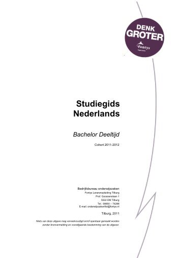 Studiegids Nederlands Deeltijd 2011-2012 - Fontys ...