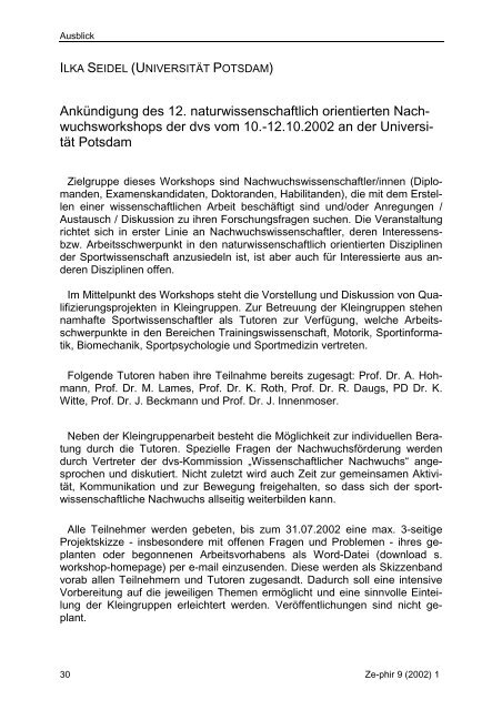 Download (PDF) - Sportwissenschaftlicher Nachwuchs