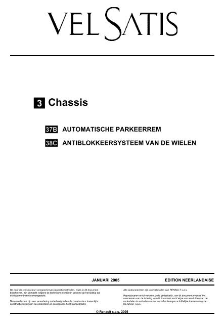 Diagnose - Overzicht van de storingen - Renault Vel Satis