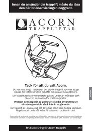 Acorn Traplift - Bruksanvisning - SE - Acorn Stairlifts