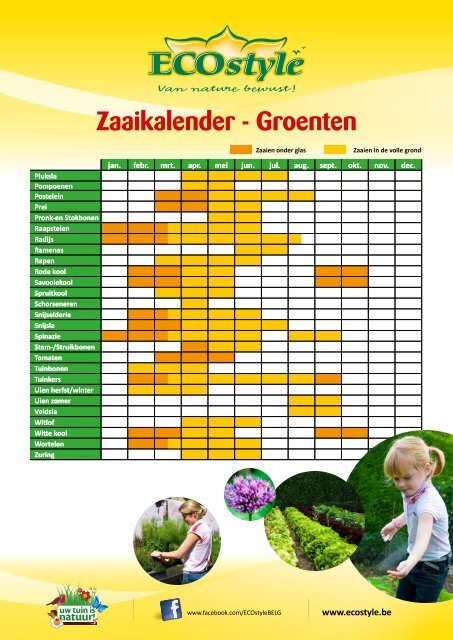 Zaaikalender - Groenten - Ecostyle