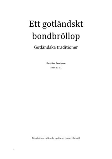 Ett gotländskt bondbröllop