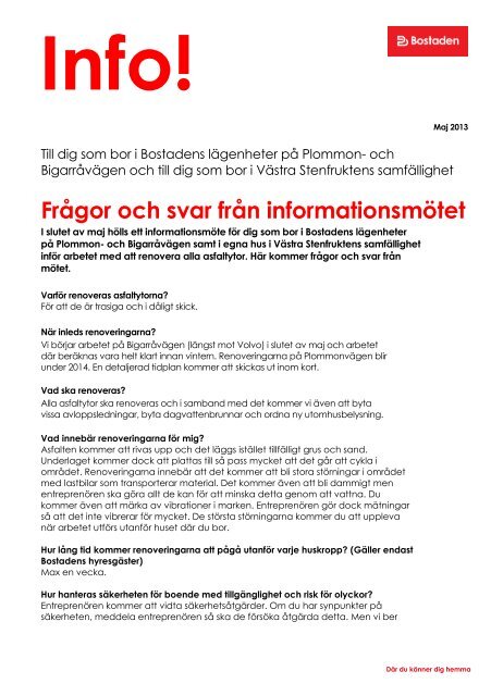 Läs frågor och svar om renoveringarna