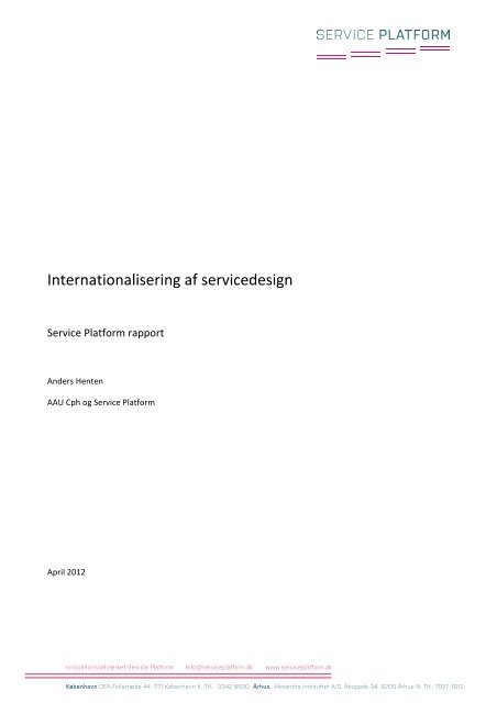 Internationalisering af servicedesign ny - Service Platform