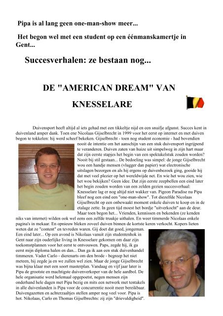 "AMERICAN DREAM" VAN KNESSELARE - PIPA