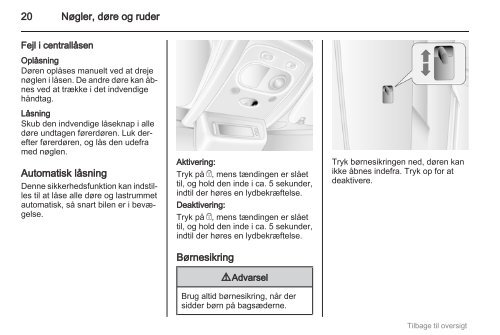 Se bilens instruktionsbog - Opel.dk