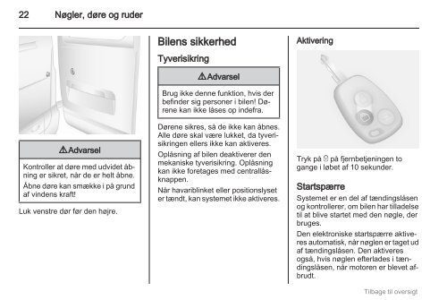 Se bilens instruktionsbog - Opel.dk