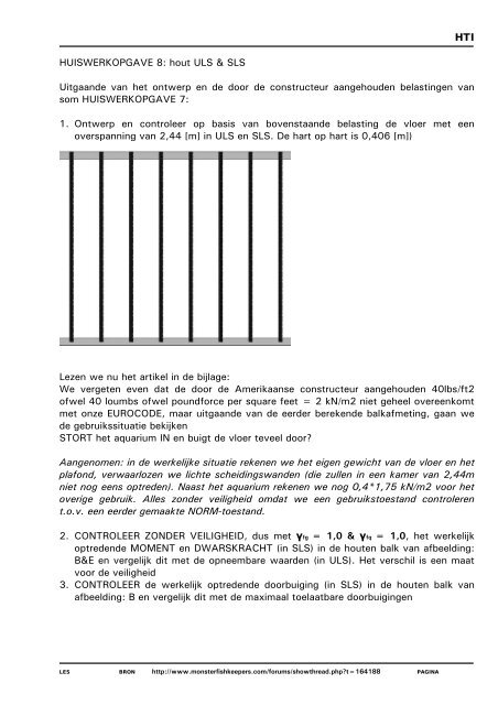 HTI HUISWERKOPGAVE 8: hout ULS &amp; SLS Uitgaande van het ...