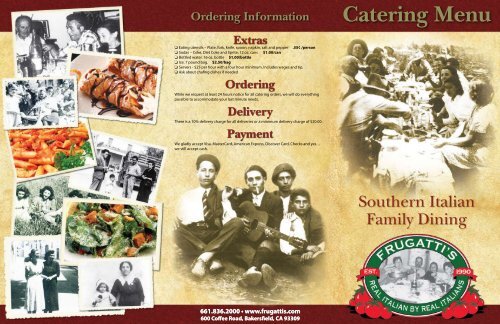 Frugattis menu sale