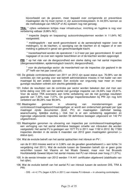 Verslag van de vergadering nr. 2012-7 van het Raadgevend ... - Favv