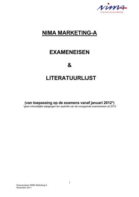 NIMA Marketing A exameneisen