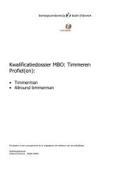 Kwalificatiedossier MBO: Timmeren Profiel(en): - KwalificatiesMBO.nl