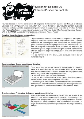 guide de l'épisode en version PDF - La Grotte Du Barbu