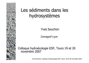 Les sédiments dans les hydrosystèmes - EDF
