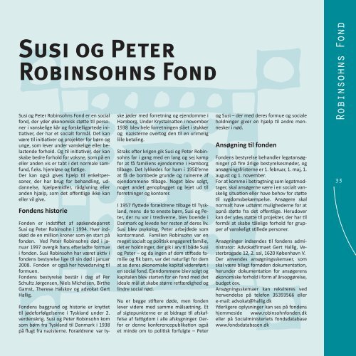 Den ny fattigdom - Susi og Peter Robinsohns Fond