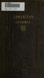 A grammar of the Samaritan language, with extracts ... - EducationNest