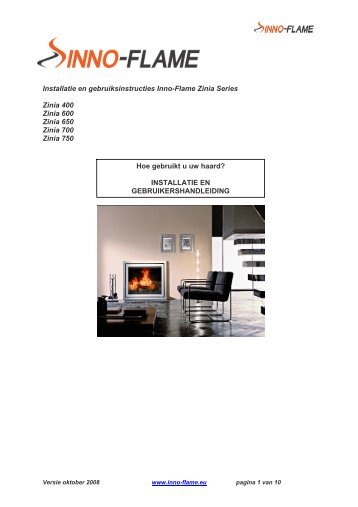 Installatie en gebruiksinstructies Inno-Flame Zinia Series Zinia 400 ...