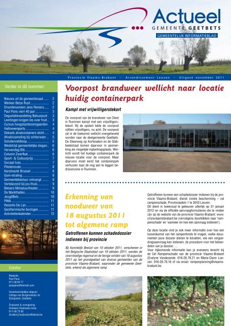 November 2011 - Gemeente Geetbets