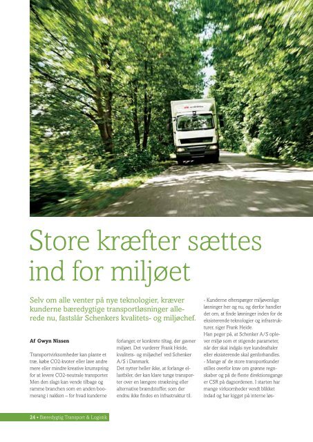 Bæredygtig Transport & Logistik 2011 - DASP Danske Speditører