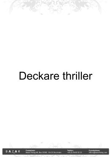 Deckare thriller - Bazar Förlag
