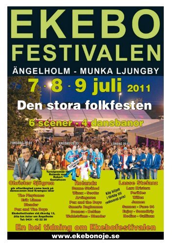 EKEBOFESTIVALEN 7 - 8 - 9 juli - Ekebo nöjescentrum