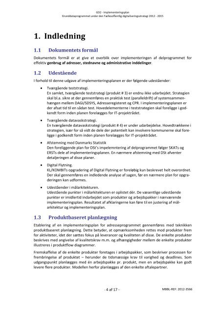 Implementeringsplan v1.0 - Grunddata Delprogram 1 og 2