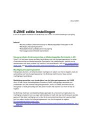 E-Zine Instellingen 30 juli 2009