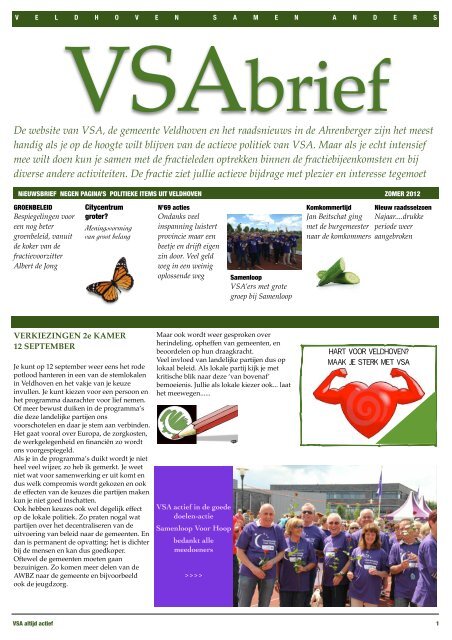 De website van VSA, de gemeente Veldhoven en het raadsnieuws ...