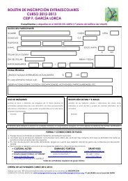 boletin de inscripción extraescolares - AMPA CP Federico Garcia ...