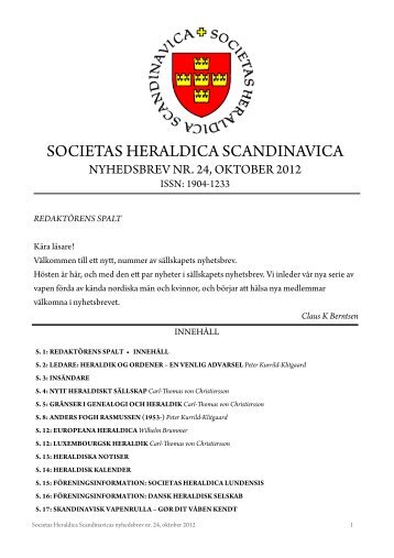 Gränser i genealogi och heraldik - Societas Heraldica Scandinavica
