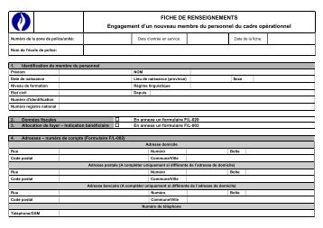 FICHE DE RENSEIGNEMENTS Engagement d'un nouveau ... - ssgpi